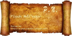 Pisch Nándor névjegykártya